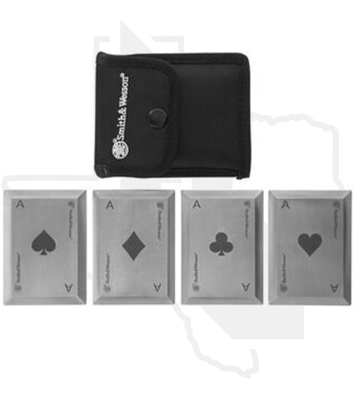 Smith & Wesson 4 Pc Bullseye Throwing Cards 1136222 - Nylon Sheath