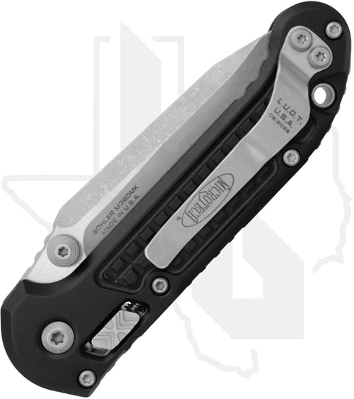 Microtech L.U.D.T. Ram-Lok 1136RL-10APFR - Tanto Edge, Apocalyptic, Black Frag Pattern Aluminum