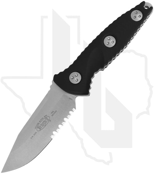 Microtech Socom Alpha Mini 113M-11 - Single Edge, Stonewashed, Black G-10