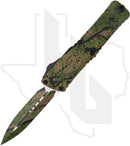 Microtech Signature Series Gen III Combat Troodon 1142-1ODTABKSPLS - Double Edge, Green & Tan with Black Splatter