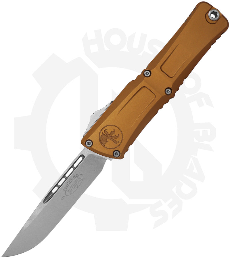 Microtech Gen III Combat Troodon 1143-10TA - Tan, Stonewash, Drop Point