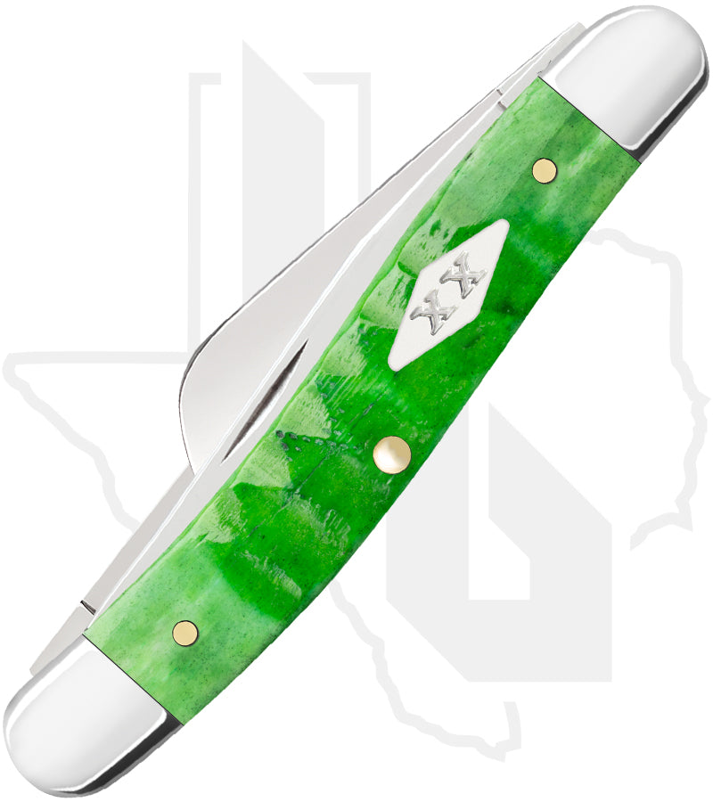 W.R. Case Medium Stockman 11442 - Bright Green Bone, Gator Jig (6318 SS)
