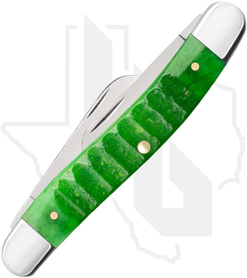 W.R. Case Medium Stockman 11442 - Bright Green Bone, Gator Jig (6318 SS)
