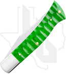 W.R. Case Axe Handle 11445 - Bright Green Bone, Gator Jig (BR61135 SS)