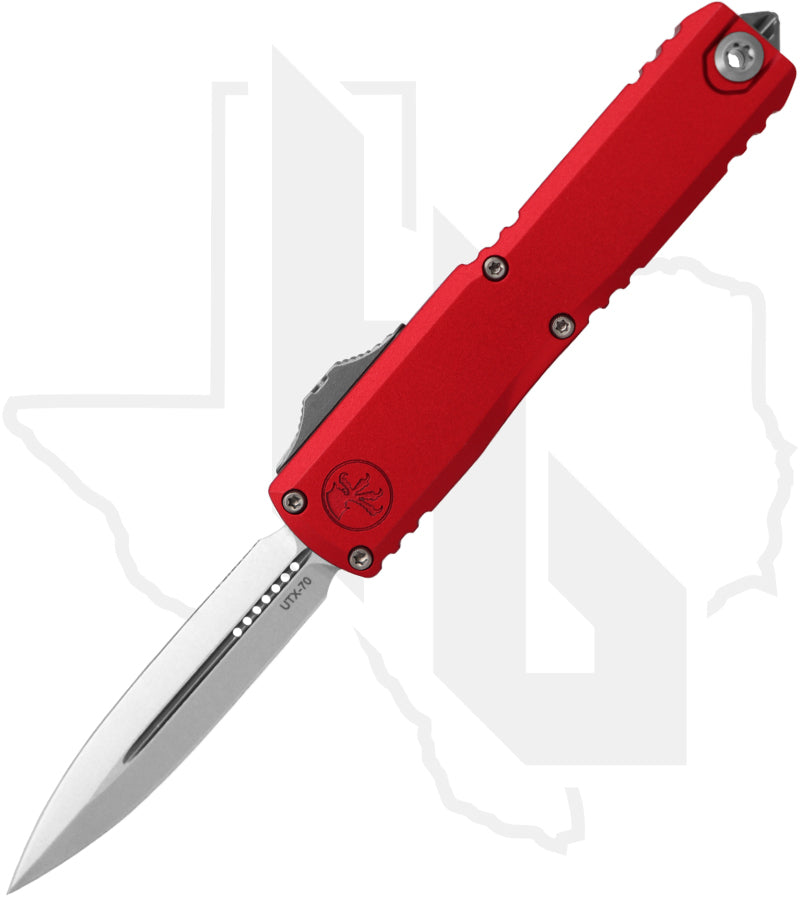 Microtech Gen IV UTX-70 11474-10RD - Double Edge, Stonewashed, Red Aluminum