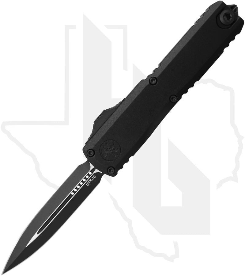 Microtech Gen IV UTX-70 11474-1T - Double Edge, Black, Black Aluminum
