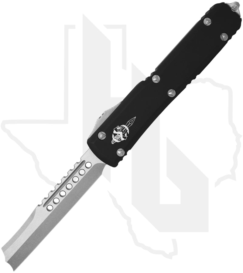 Microtech Ultratech 119R-10S - Hellhound Razor, Stonewashed, Black Aluminum
