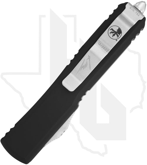 Microtech Ultratech 119R-10S - Hellhound Razor, Stonewashed, Black Aluminum