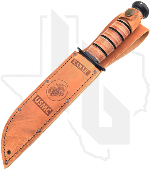 KA-BAR USMC Fighting/Utility Knife 1217 - Brown Leather