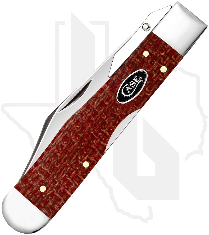 W.R. Case Cheetah Cub 12277 - Dark Red Burlap Micarta, Smooth (1011 1/2L CS)