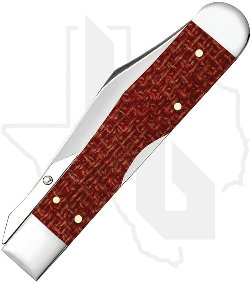 W.R. Case Cheetah Cub 12277 - Dark Red Burlap Micarta, Smooth (1011 1/2L CS)