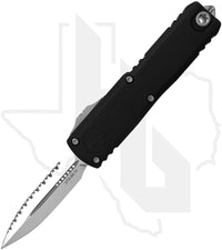 Microtech Gen IV UTX-85 12324-6 - Double Edge, Satin, Black Aluminum