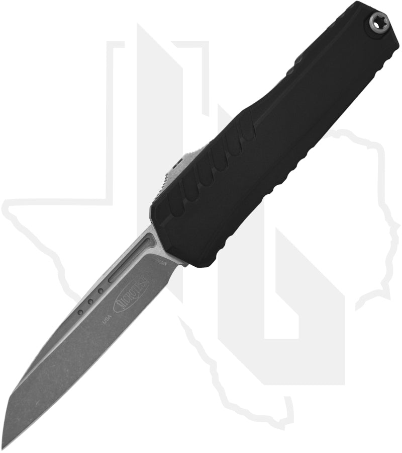 Microtech Cypher II 1241-10AP - Single Edge, Apocalyptic, Black Aluminum