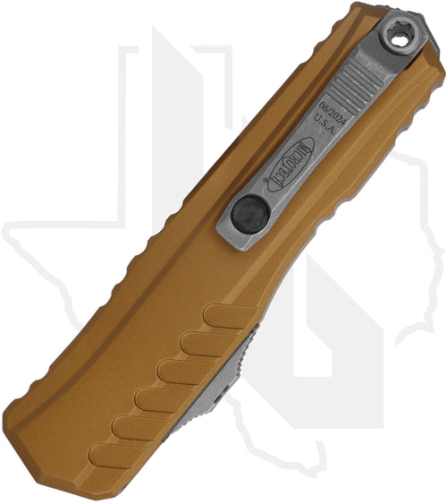 Microtech Cypher II 1241-10APTA - Single Edge, Apocalyptic, Tan Aluminum