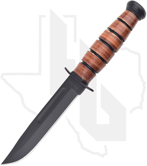 KA-BAR Single Mark Short Utility 1251 - Brown Leather, Straight Edge