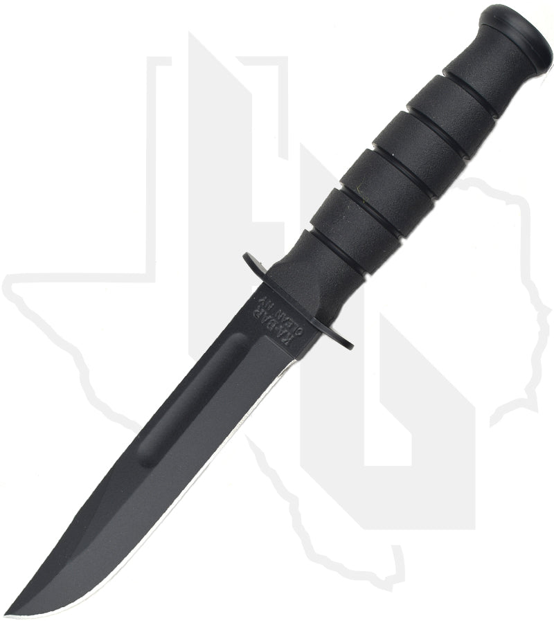 KA-BAR Short Fighting/Utility Knife 1256 - Black Kraton G, Straight Edge