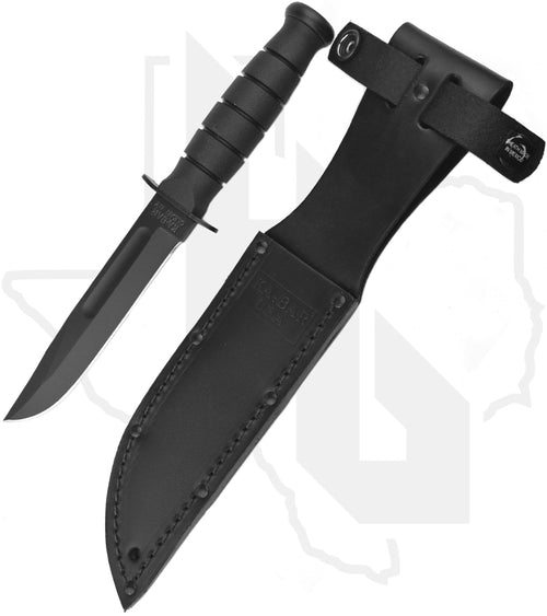 KA-BAR Short Fighting/Utility Knife 1256 - Black Kraton G, Straight Edge