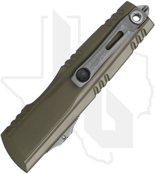 Microtech Signature Series Luminary ZBP 1270-10APMGS - Double Edge, Apocalyptic, Moss Green Aluminum, Tritium Button