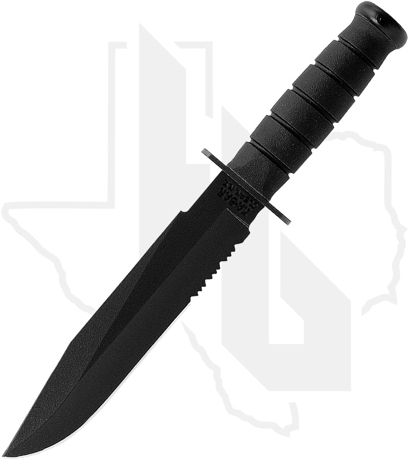 KA-BAR Fighter 1271 - Black Kraton G, Serrated Edge