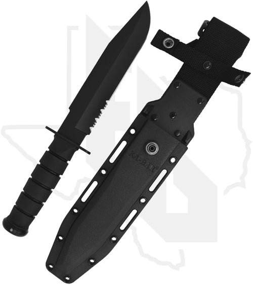 KA-BAR Fighter 1271 - Black Kraton G, Serrated Edge