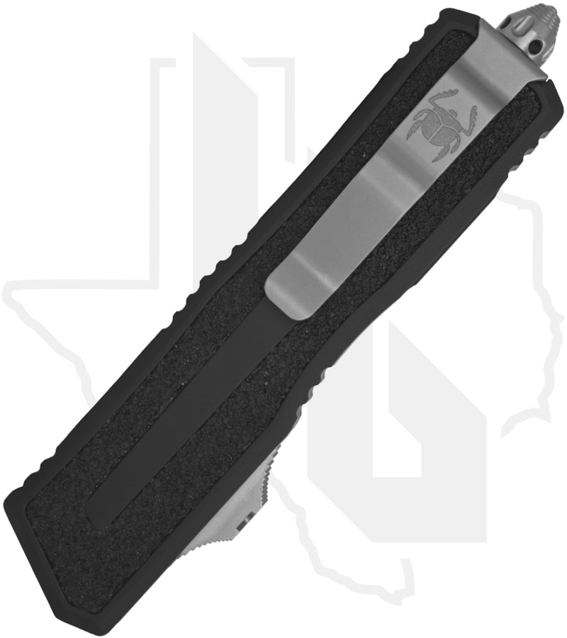 Microtech Gen III Scarab II 1278-10 - Single Edge, Stonewashed, Black Aluminum
