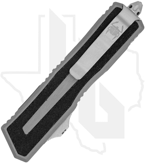 Microtech Gen III Scarab II 1278-10APNC - Single Edge, Apocalyptic, Natural Clear Aluminum