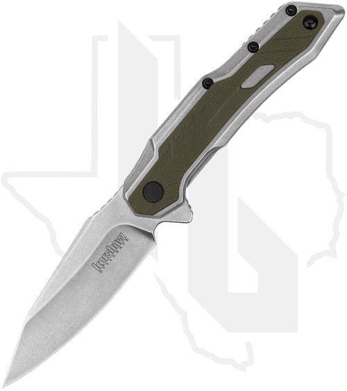 Kershaw Salvage 1369 - Stainless Steel, OD Green GFN, Stonewashed