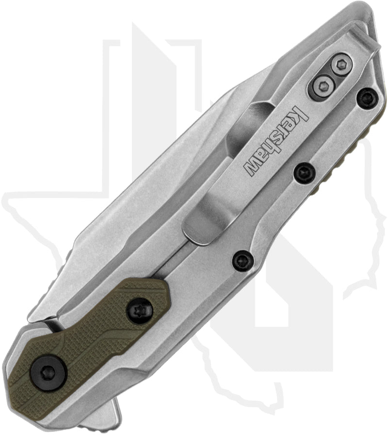 Kershaw Salvage 1369 - Stainless Steel, OD Green GFN, Stonewashed