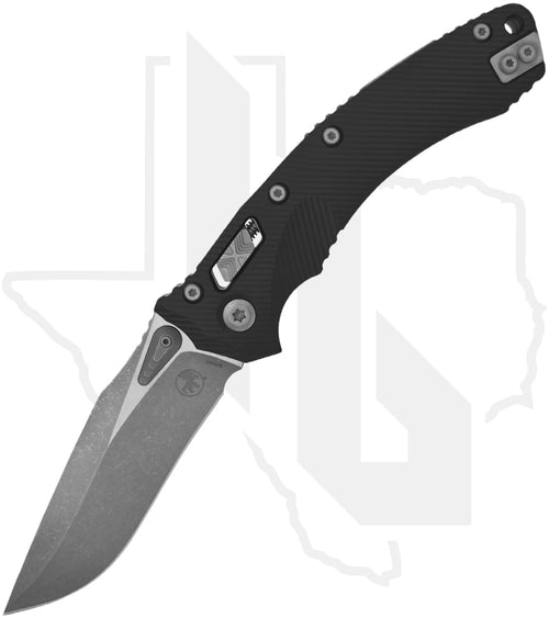 Microtech Amphibian 137RL-10APFL - Single Edge, Apocalyptic, Fluted Black Aluminum