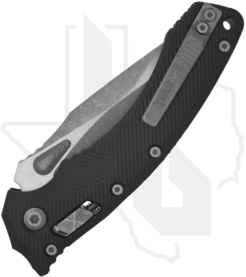 Microtech Amphibian 137RL-10APFL - Single Edge, Apocalyptic, Fluted Black Aluminum