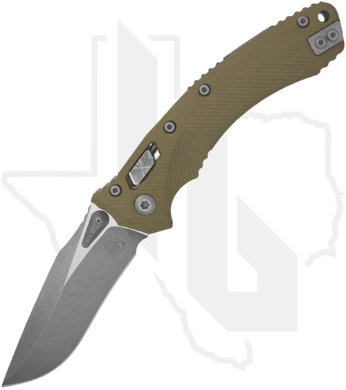 Microtech Amphibian 137RL-10APFLGTOD - Single Edge, Apocalyptic, Fluted OD Green G-10