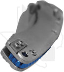 Microtech Marfione Select Amphibian 137RL-10MS2 - Stonewash Finish, Stonewash Slab Side Titanium, Blue Accents, Double Vapor Blast