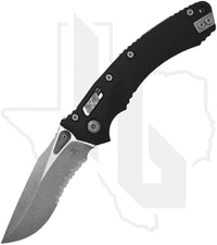 Microtech Amphibian 137RL-11APFL - Single Edge, Apocalyptic, Fluted Black Aluminum