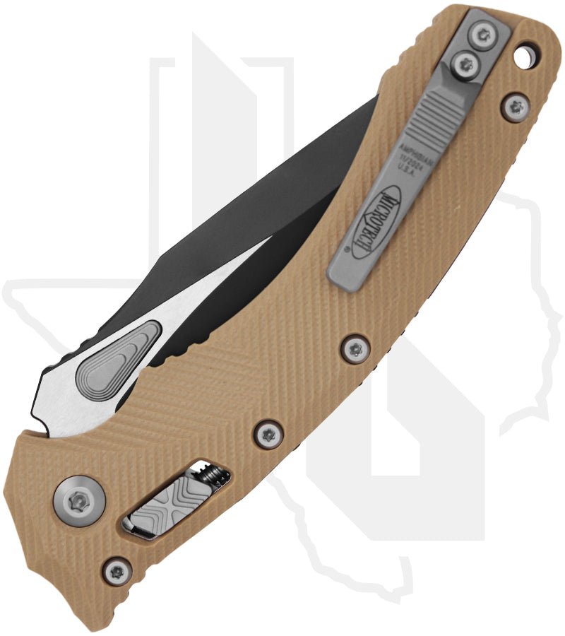 Microtech Amphibian 137RL-1FLGTTA - Single Edge, Fluted G-10, Tan