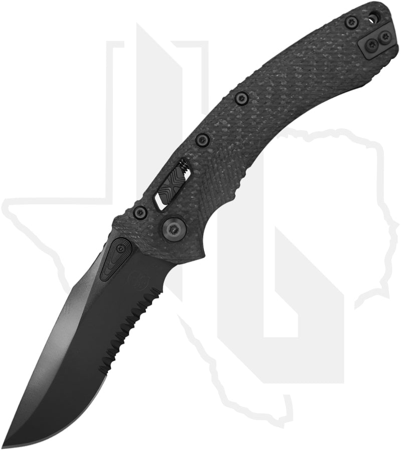 Microtech Signature Series Amphibian 137RL-2DLCTFLCFS - Single Edge, DLC, Fluted Carbon Fiber