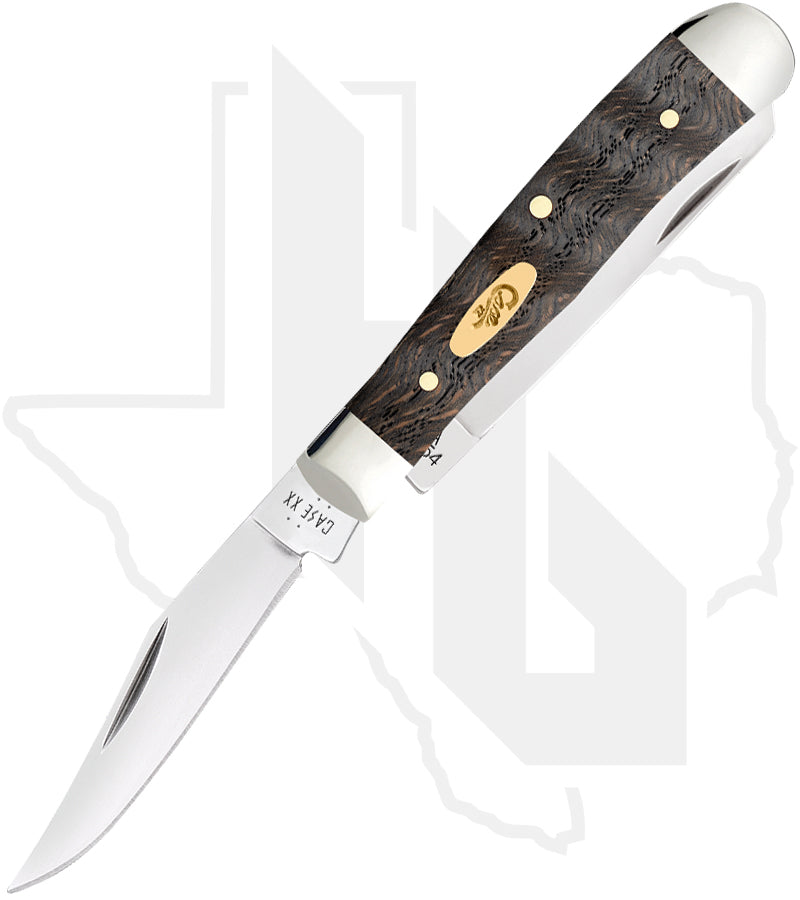 W.R. Case Tiny Trapper 14012 - Black Curly Oak Wood, Smooth (72154 SS)
