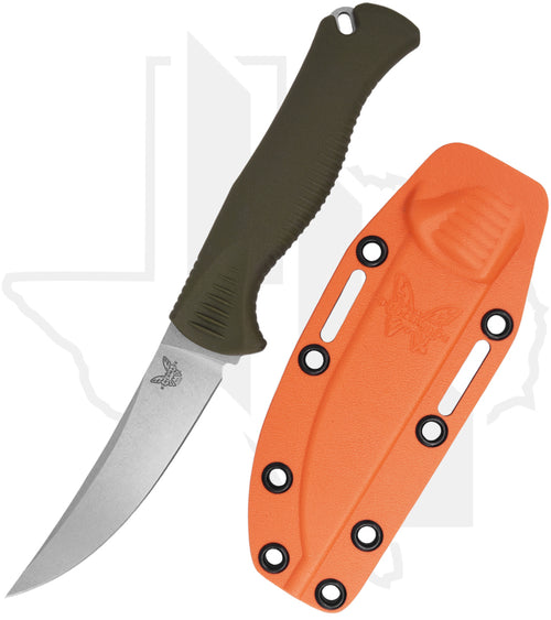Benchmade Hunt Class Meatcrafter 15505 - Dark Olive Santoprene, Stonewashed