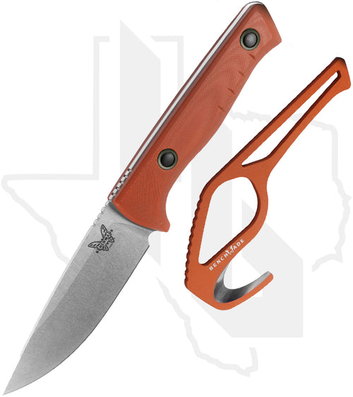 Benchmade Hunt Class SlipRidge Fixed Combo 15650-01-COMBO - Rust Orange G-10, Stonewashed, Rust Orange Cerakote Hook