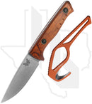 Benchmade Hunt Class SlipRidge Fixed Combo 15650-COMBO - Stabilized Wood, Stonewashed, Rust Orange Cerakote Hook