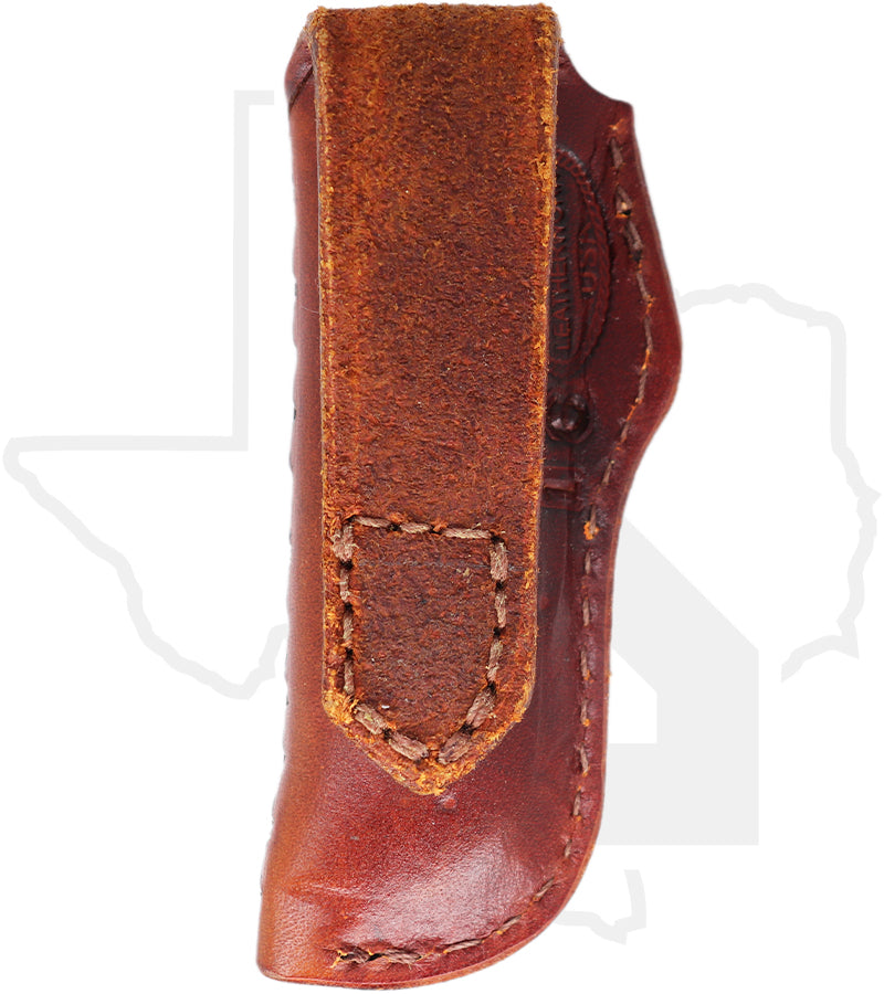 A & M Leather #16 Trapper Sheath 16-LB-BW - Brown, Vertical, Basket Weave
