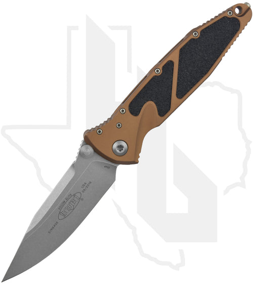 Microtech Socom Elite 160-10TA - Single Edge, Stonewashed, Tan Aluminum