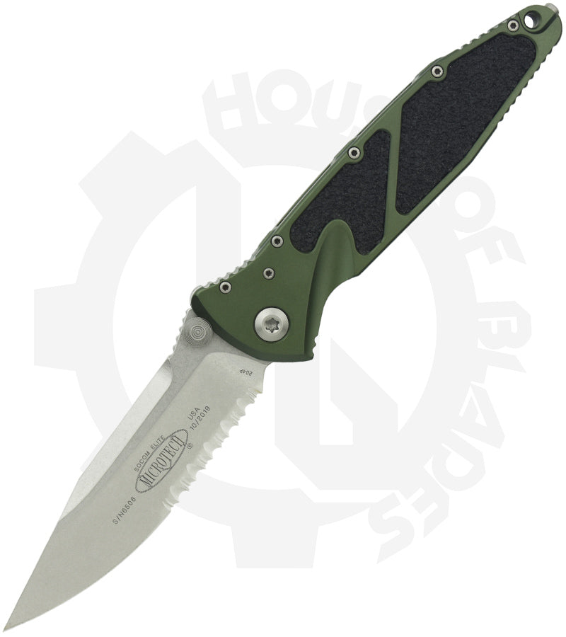 Microtech Socom Elite 160-11OD - Stonewash, P/S, OD Green