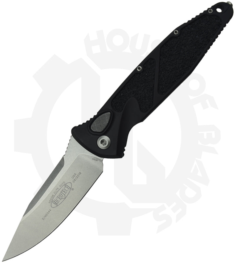 Microtech Socom Elite Auto 160A-10 - Stonewash, Black