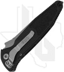 Microtech Socom Elite Auto 160A-10 - Single Edge, Stonewashed, Black Aluminum