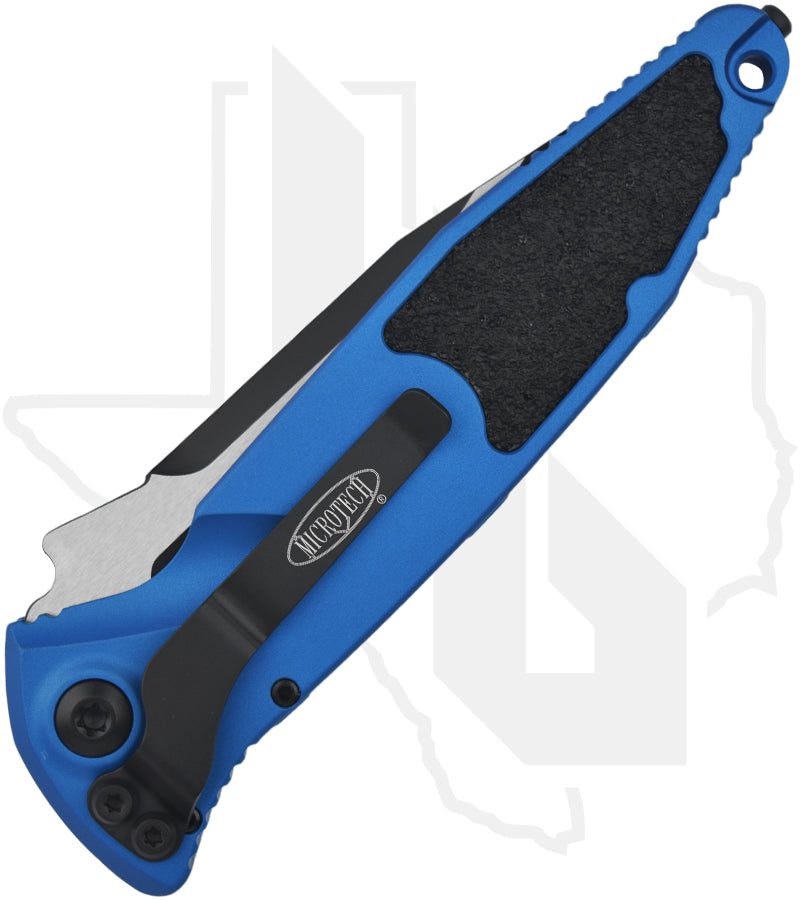 Microtech Socom Elite Auto 160A-1BL - Single Edge, Black, Blue Aluminum