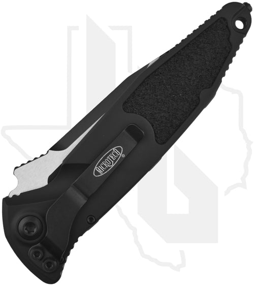 Microtech Socom Elite Auto 160A-1T - Single Edge, Black, Black Aluminum