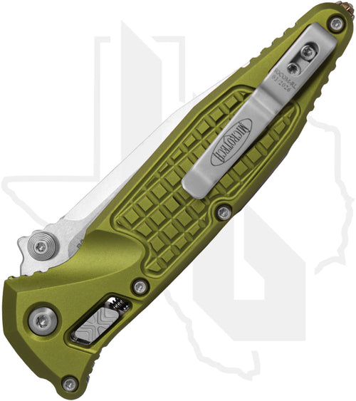 Microtech Socom Ram-Lok 160RL-10FROD - Single Edge, Stonewashed, Frag Pattern OD Green Aluminum