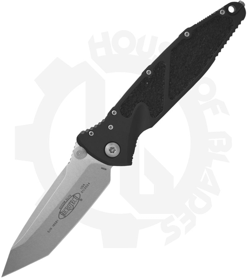 Microtech Socom Elite 161-10 - Tanto Edge, Stonewash, Black