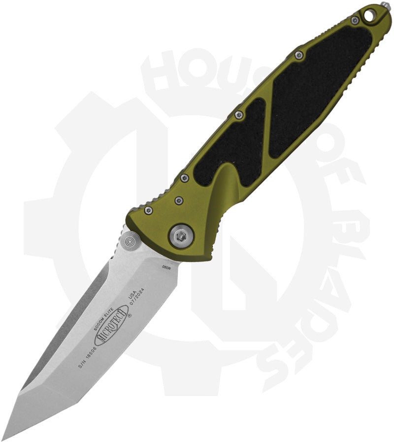Microtech Socom Elite 161-10OD - OD Green, Stonewash, Tanto