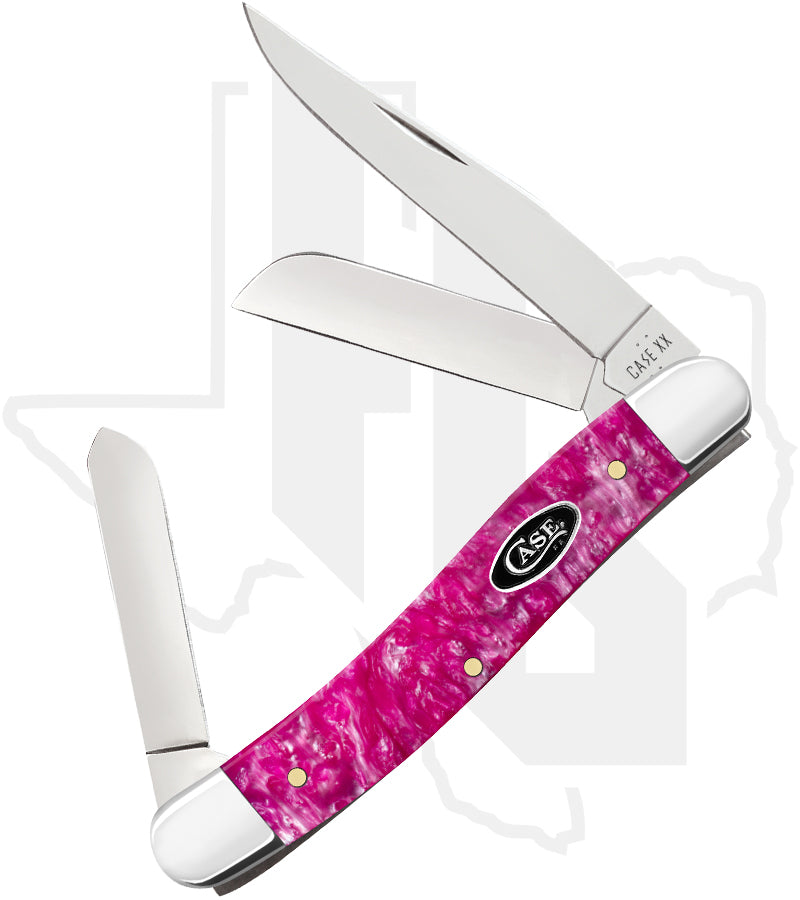 W.R. Case Medium Stockman 16161 - Pink Crackle Kirinite, Smooth (10318 SS)